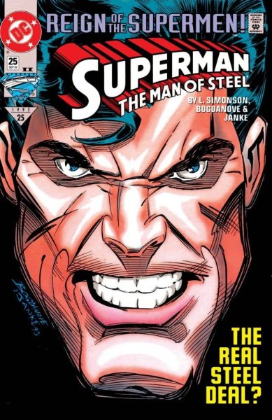 Superman on the cover of Man of Steel #25